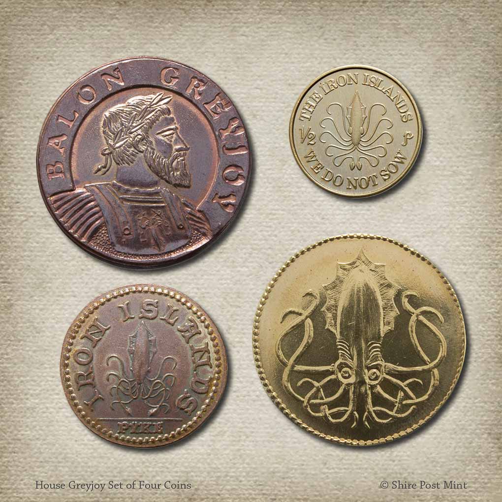 House Greyjoy Set of Four Coins - A Game of Thrones