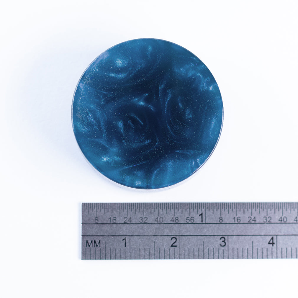 "Sharon" Metallic Blue Upcycled Bowling Ball Worry Stone