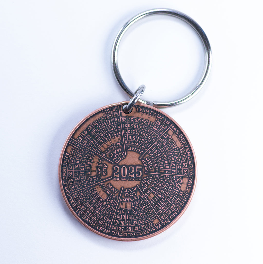 Two-Year Copper Calendar Keyring | 2025 | Shire Post Mint