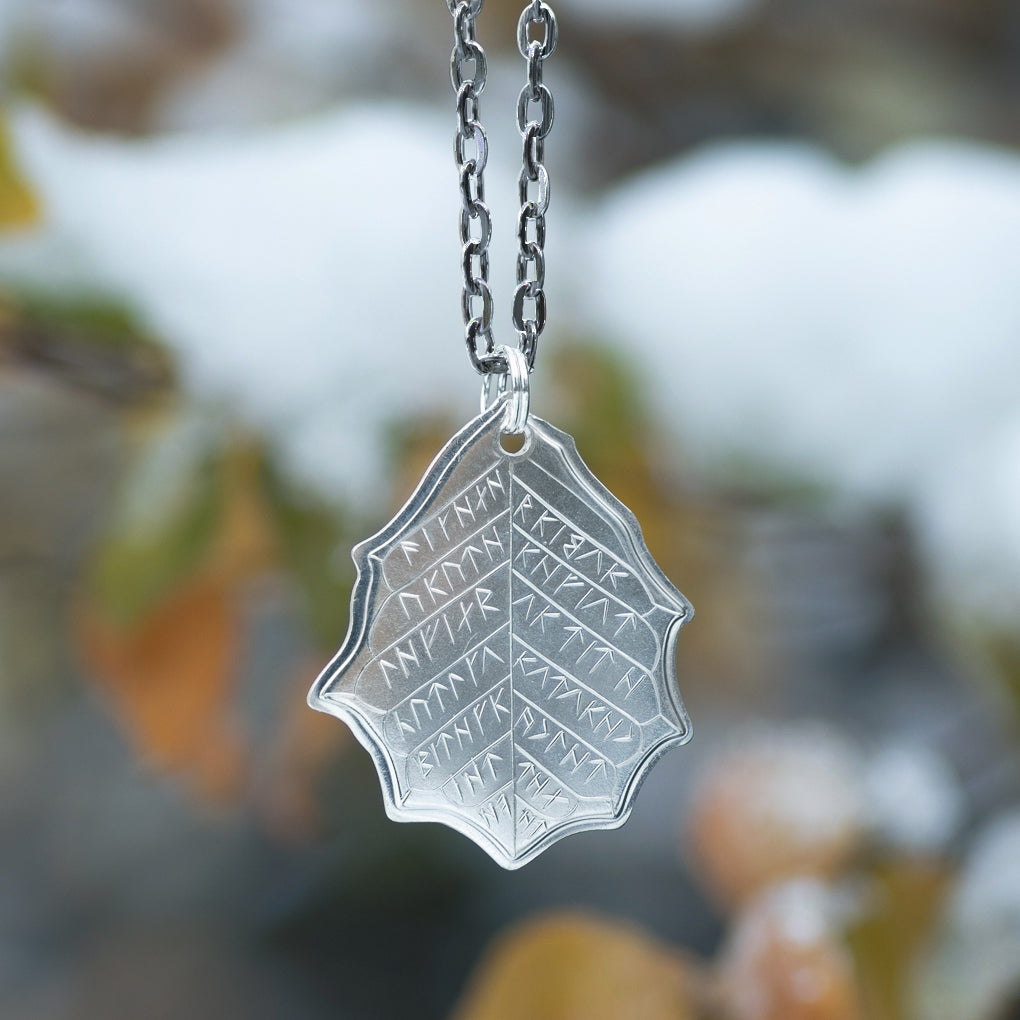 Elvish Silver Leaf of Winter Necklace