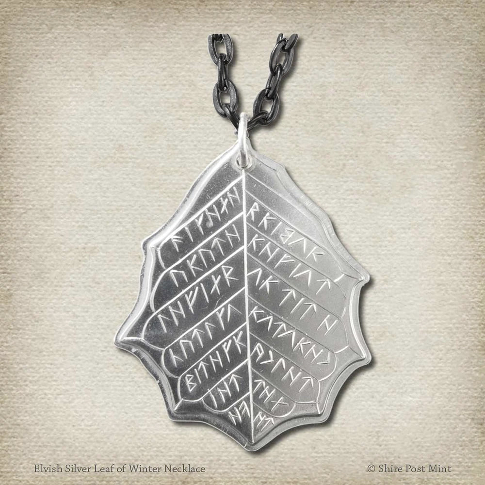 Elvish Silver Leaf of Winter Necklace