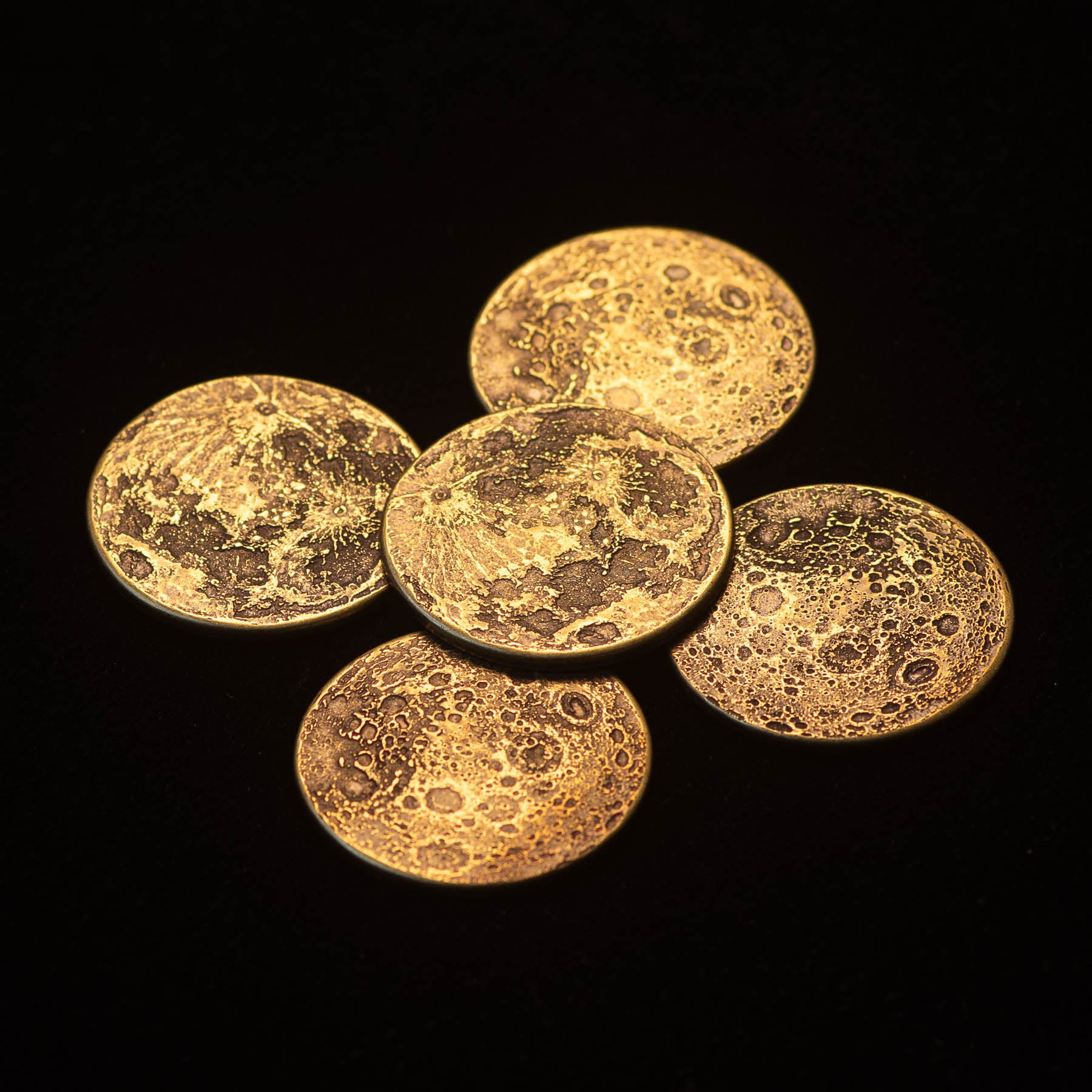 Harvest Moon Bundle - Set of 5 Brass Moon Coins | Shire Post Mint Lunar Gifts