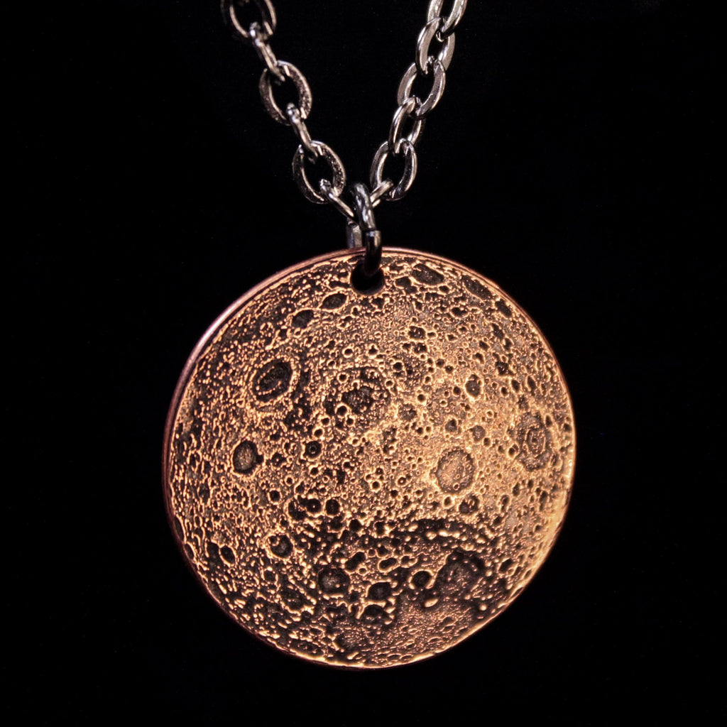 Handmade moon phase acid etched copper necklace with aventurine gemstone –  Shop Iowa