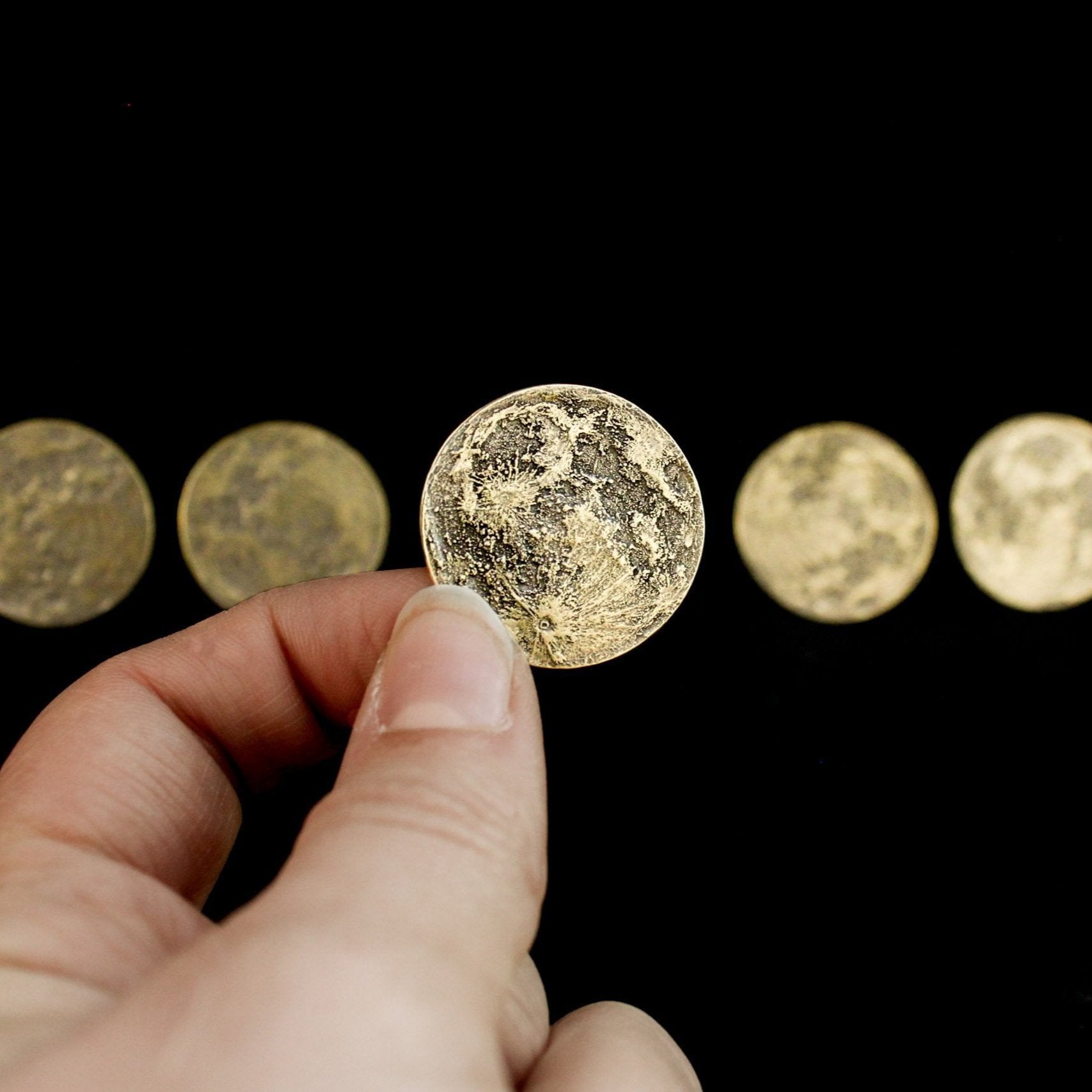 Harvest Moon Bundle - Set of 5 Brass Moon Coins | Shire Post Mint Lunar Gifts