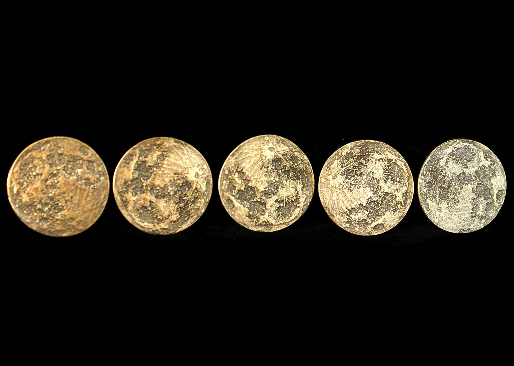 Harvest Moon Bundle Set of 5 Brass Moon Coins Shire Post Mint