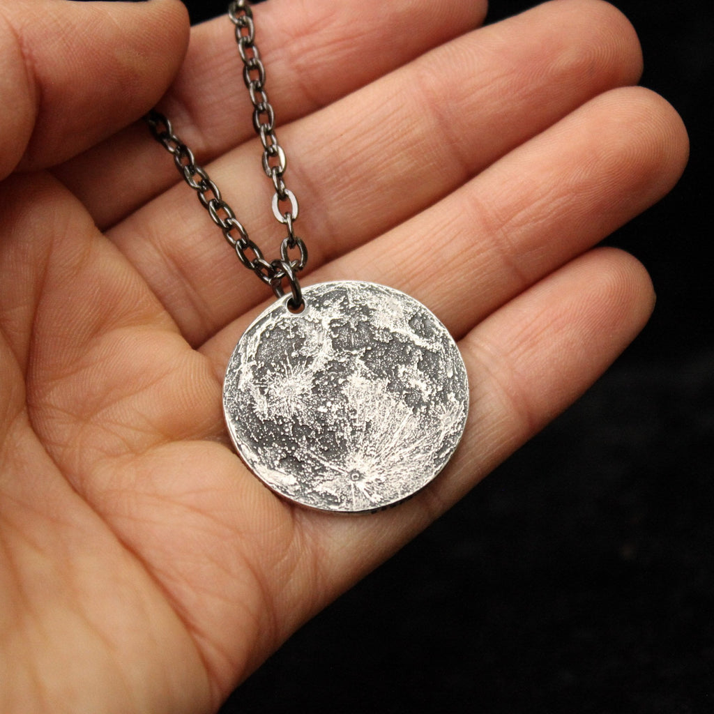 Full Moon Silver Necklace or Charm
