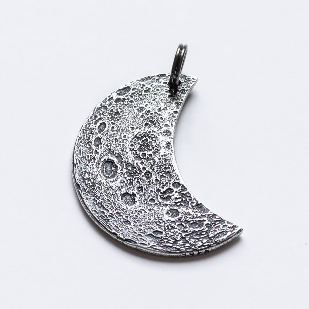 Crescent Silver Moon Necklace or Keychain