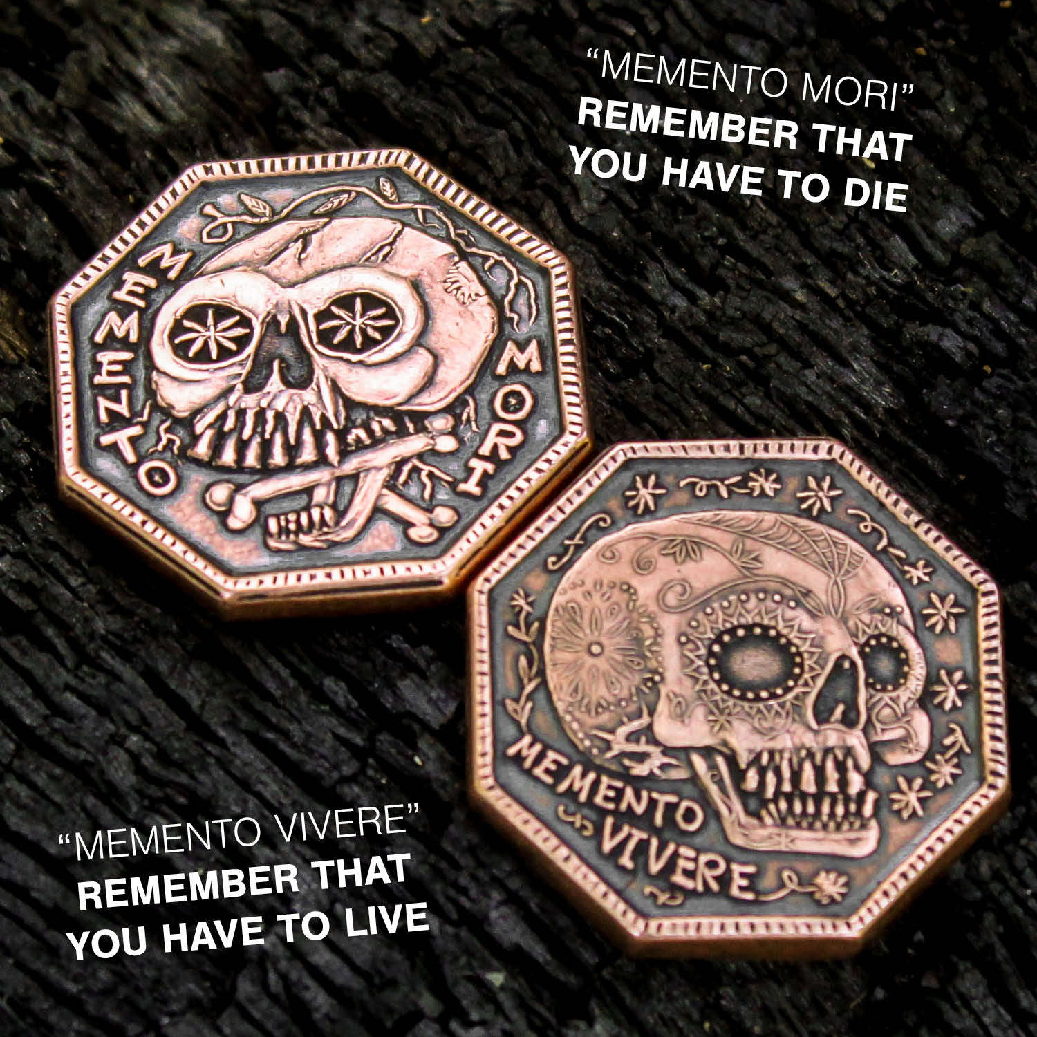 Memento Mori Memento Vivere Reminder Copper Coin Shire Post Mint