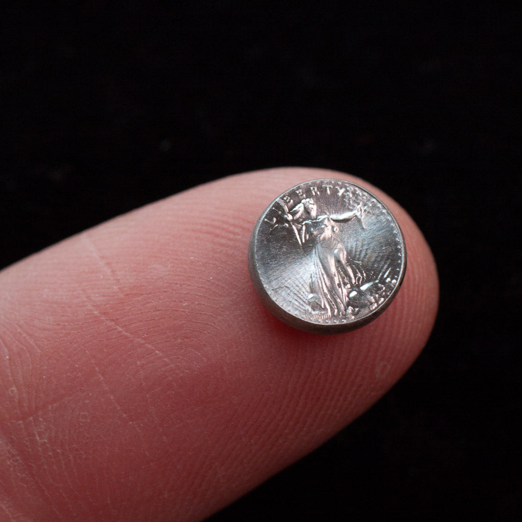 Set of 2 Super Tiny Copper and Silver Replica US Coins